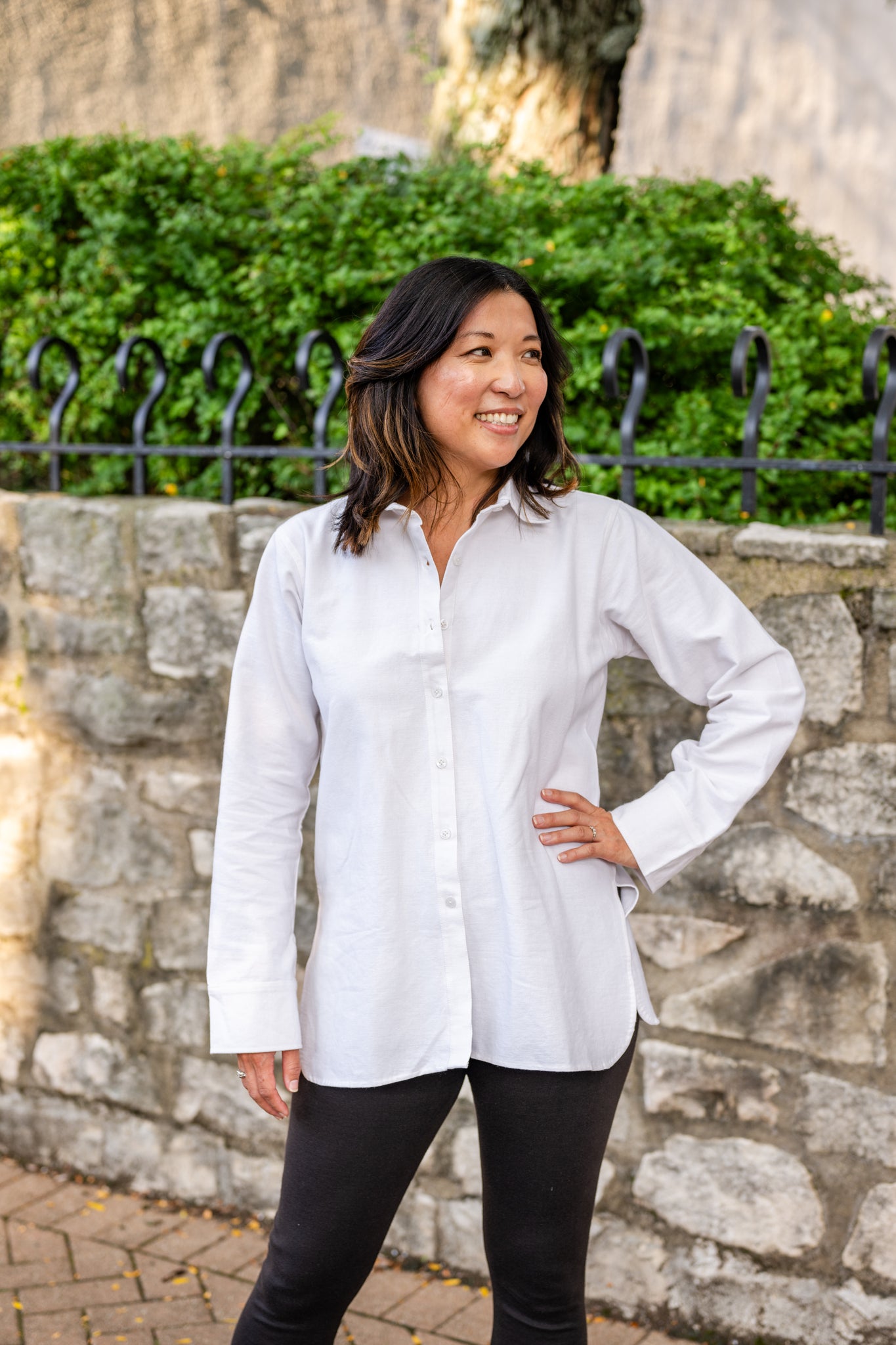 Tunic Button Up with Curve Split Hem