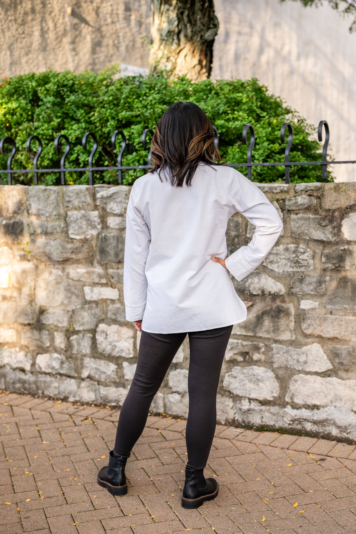 Tunic Button Up with Curve Split Hem
