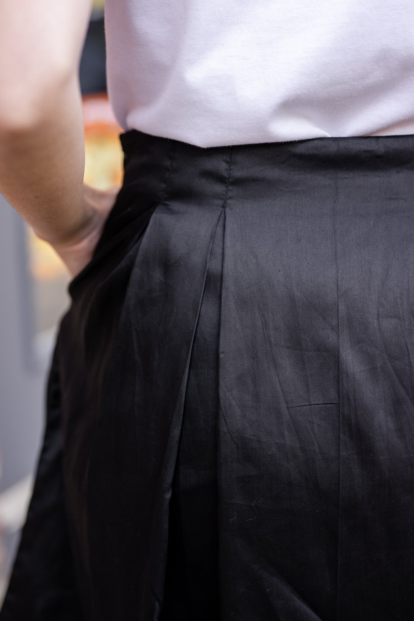 Wide Box Pleat Skirt