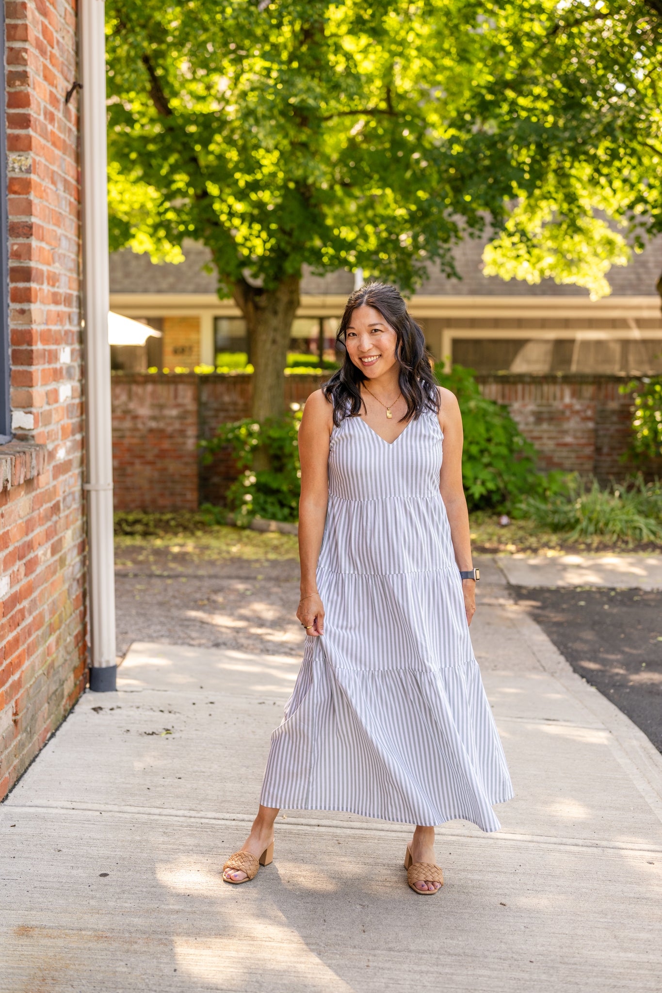 sleeveless tiered maxi dress Palm Beach Sleeveless Tiered Maxi Dress XL
