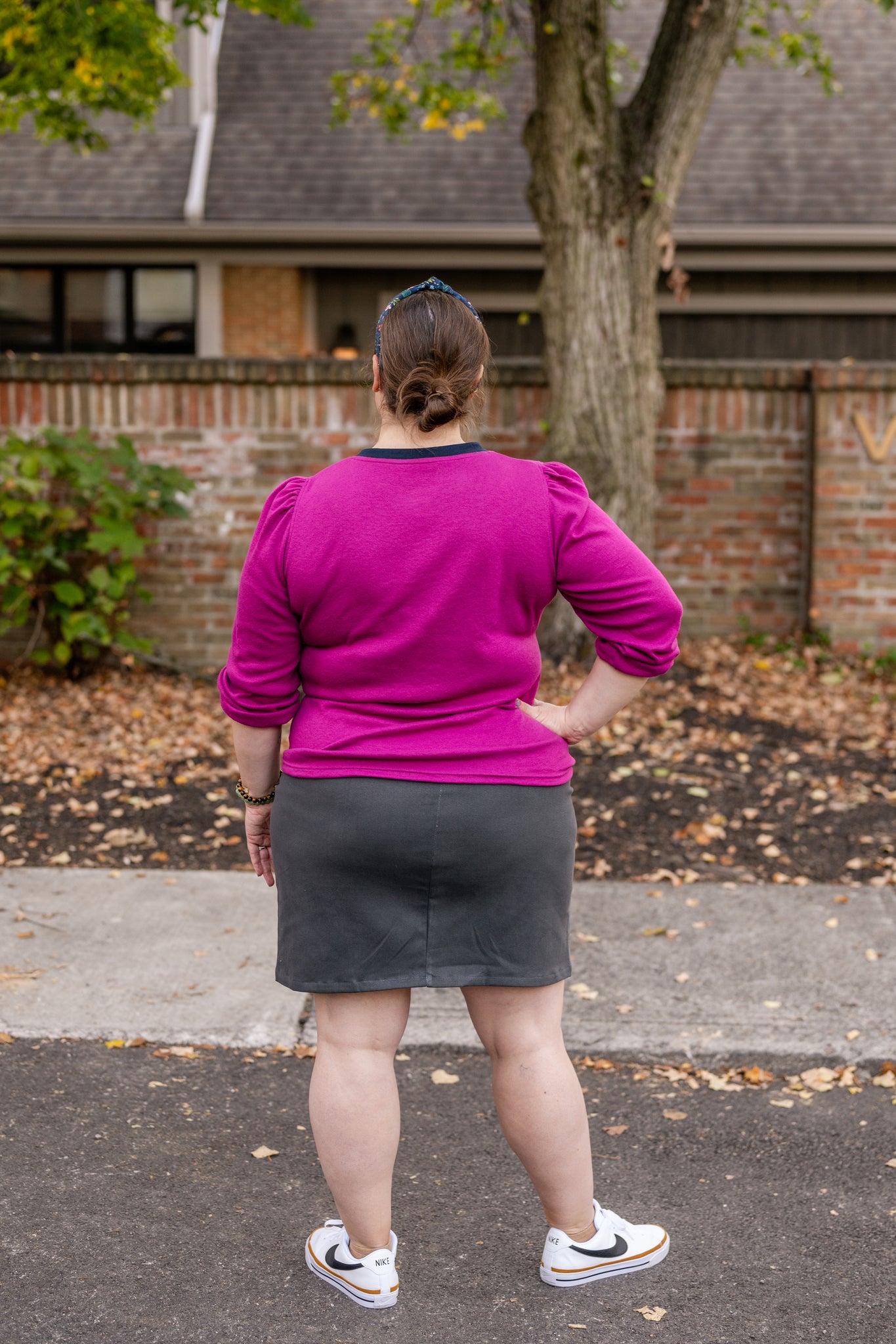 Contrasting V- Neck Top