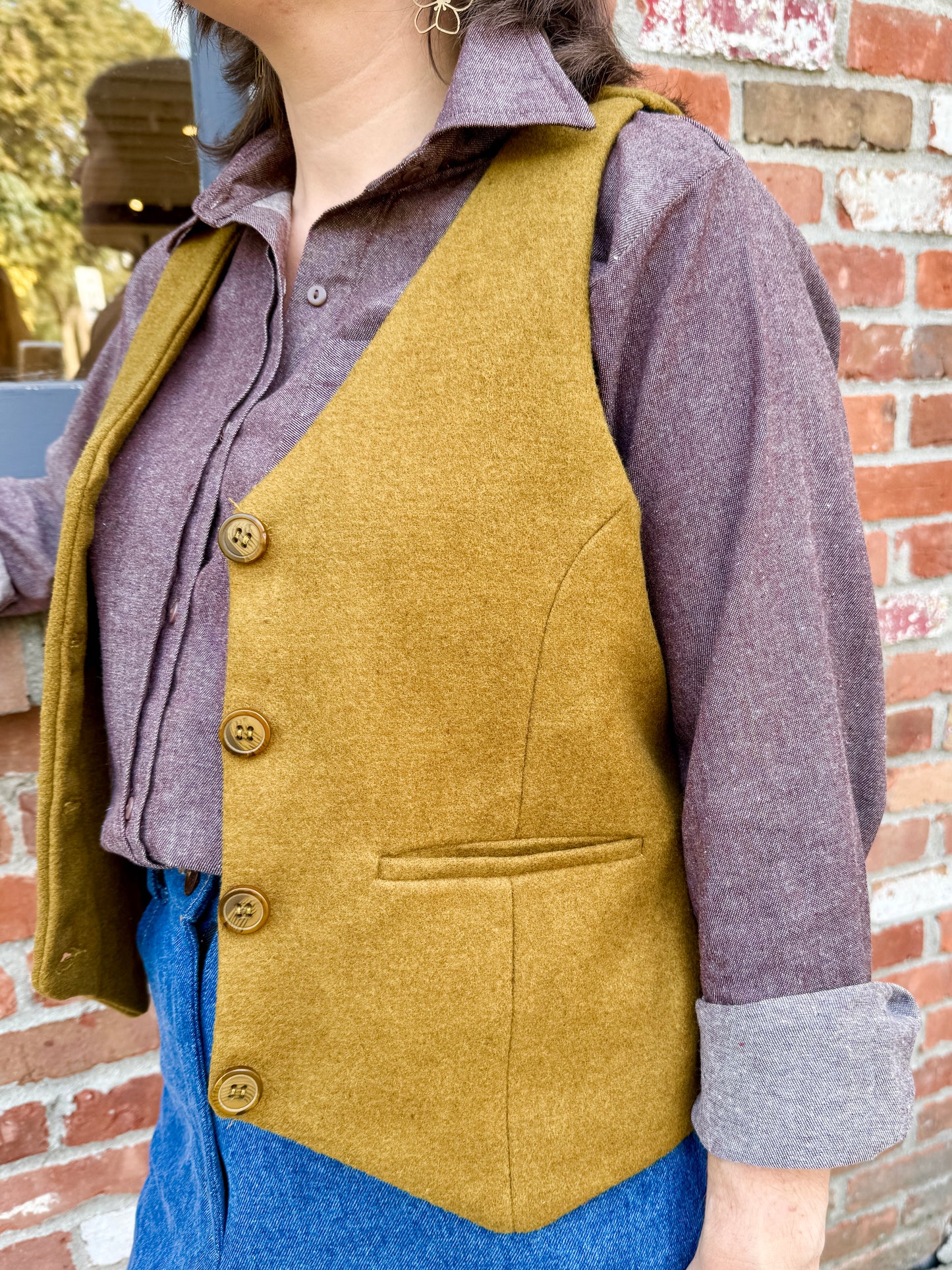 Button-Front Vest (camel)