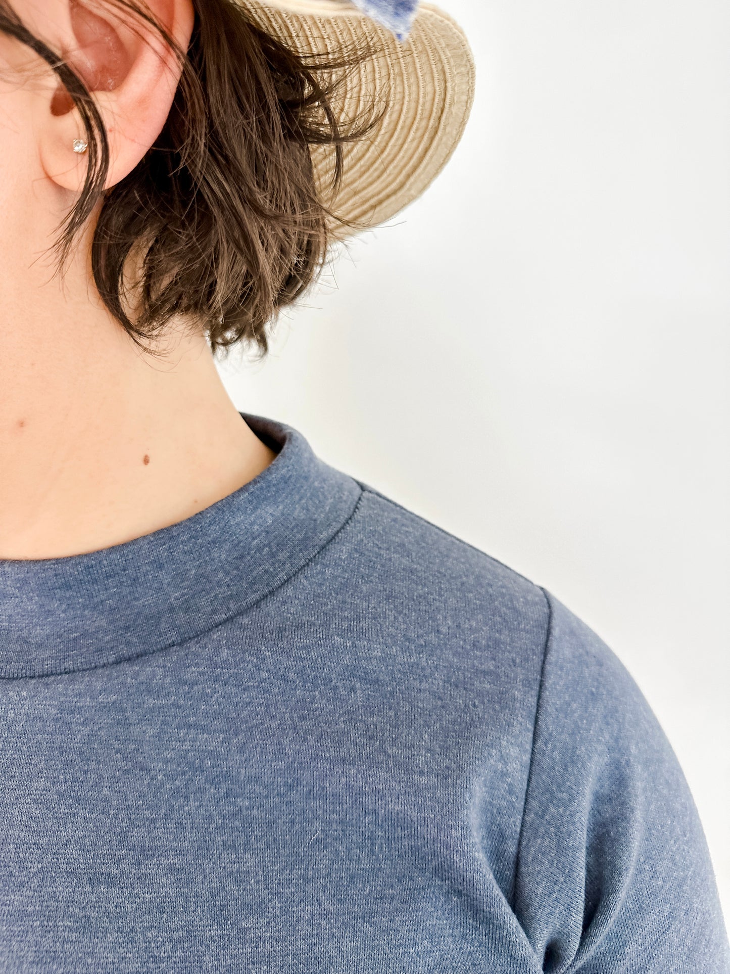 Elbow Sleeve Mock Neck