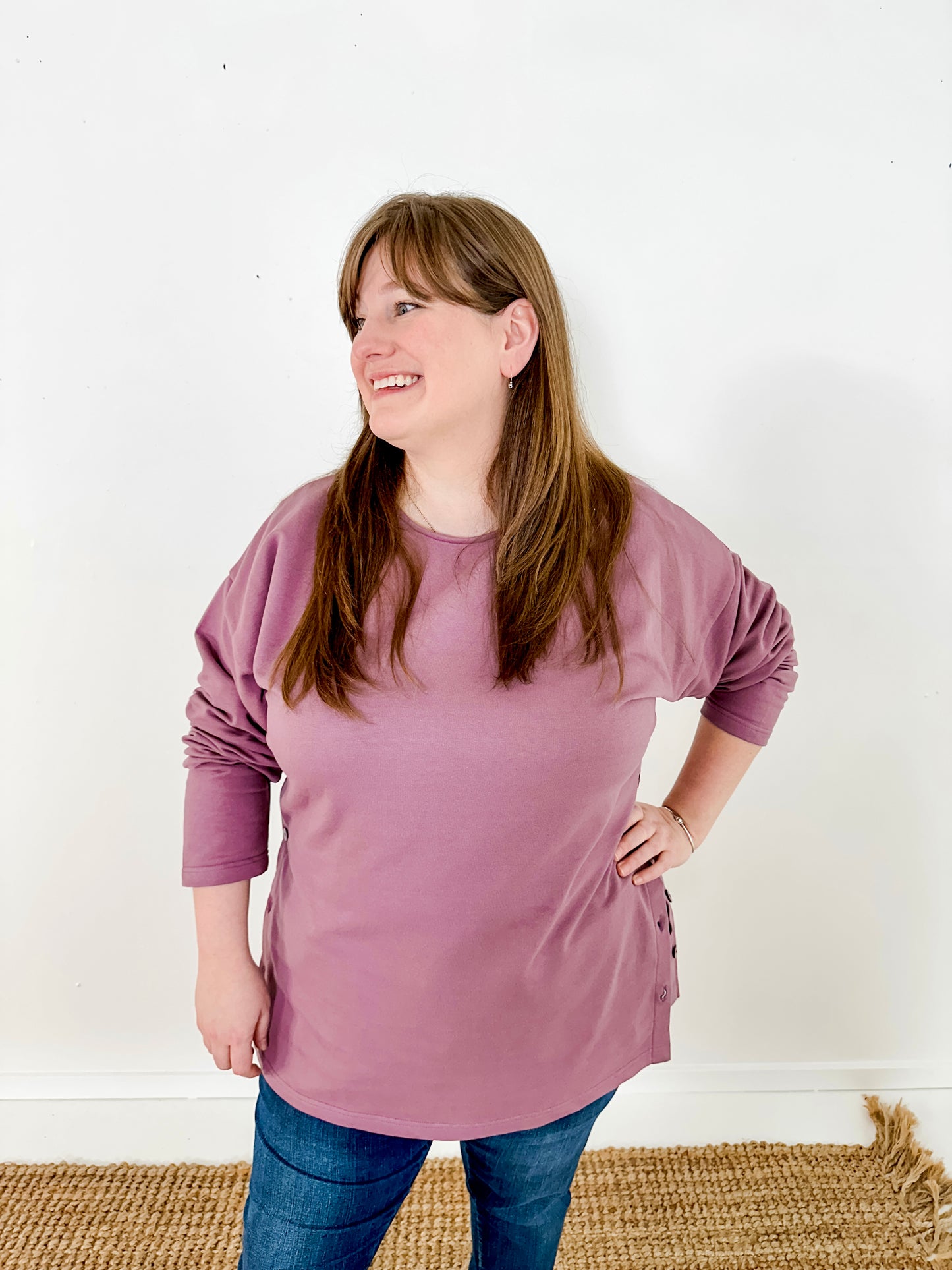 Side Button Terry Tunic