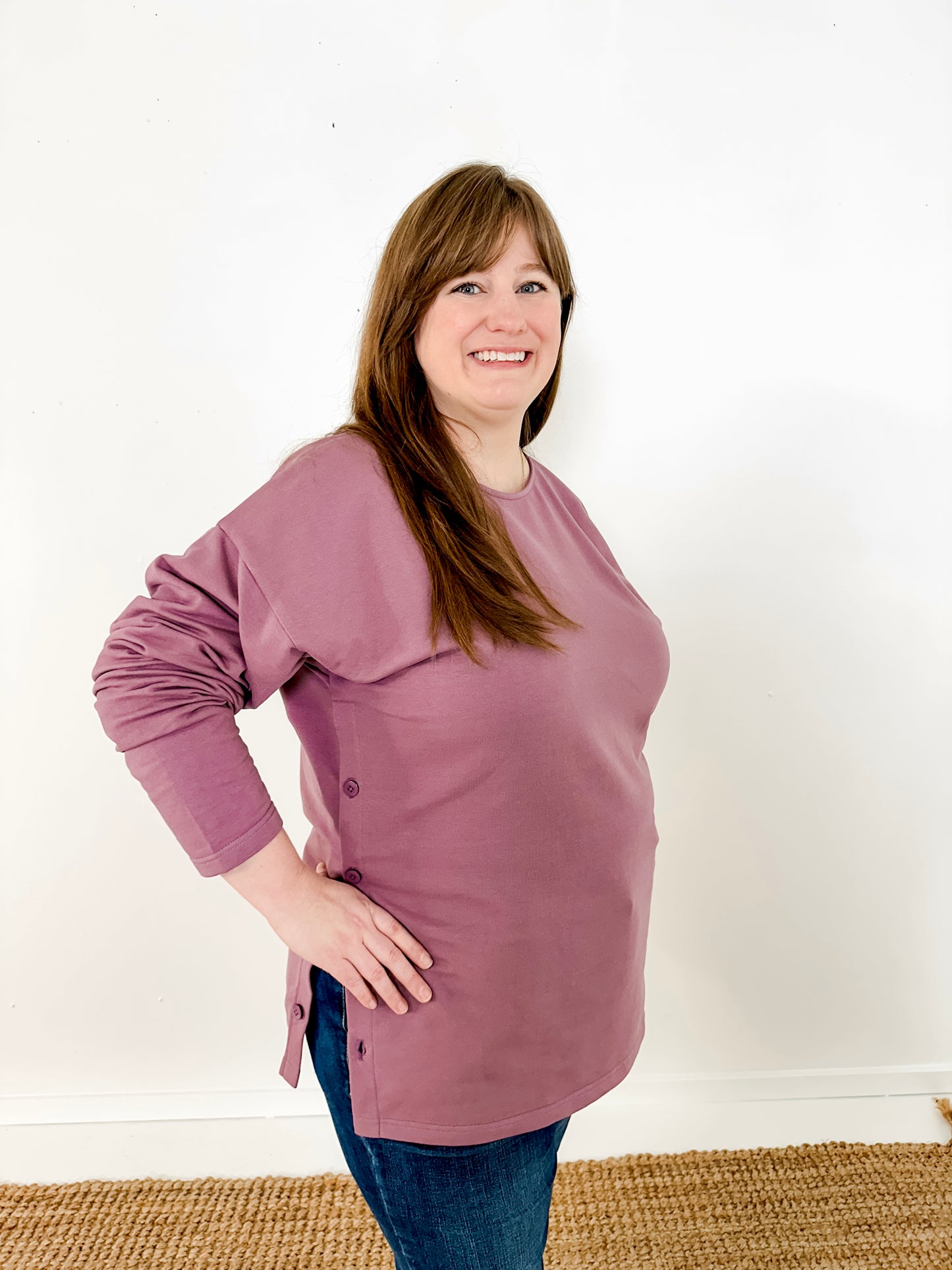 Side Button Terry Tunic