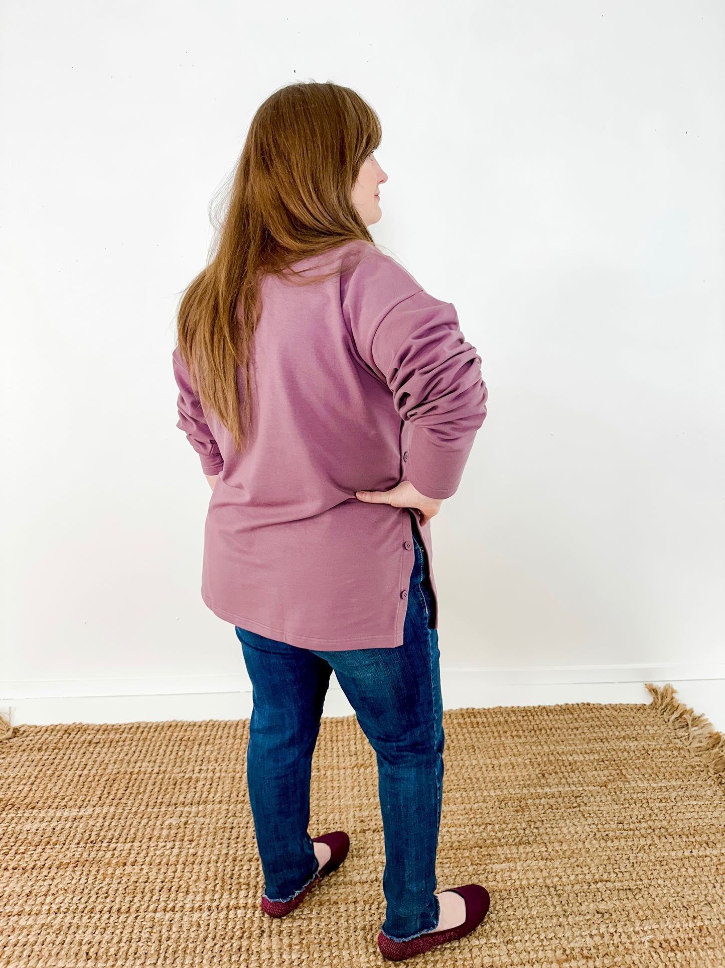 Side Button Terry Tunic