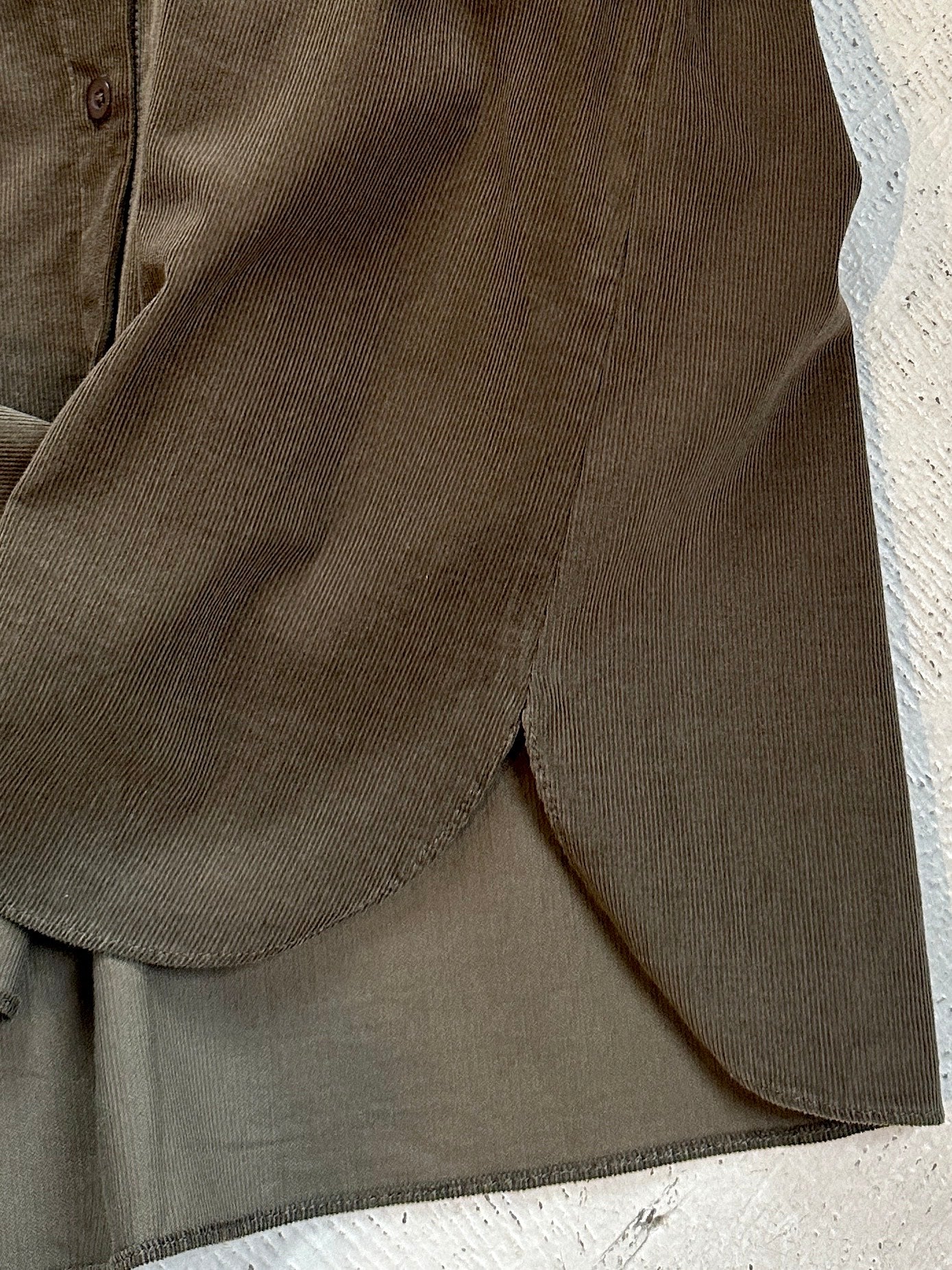 Brushed Corduroy Button-Up Blouse