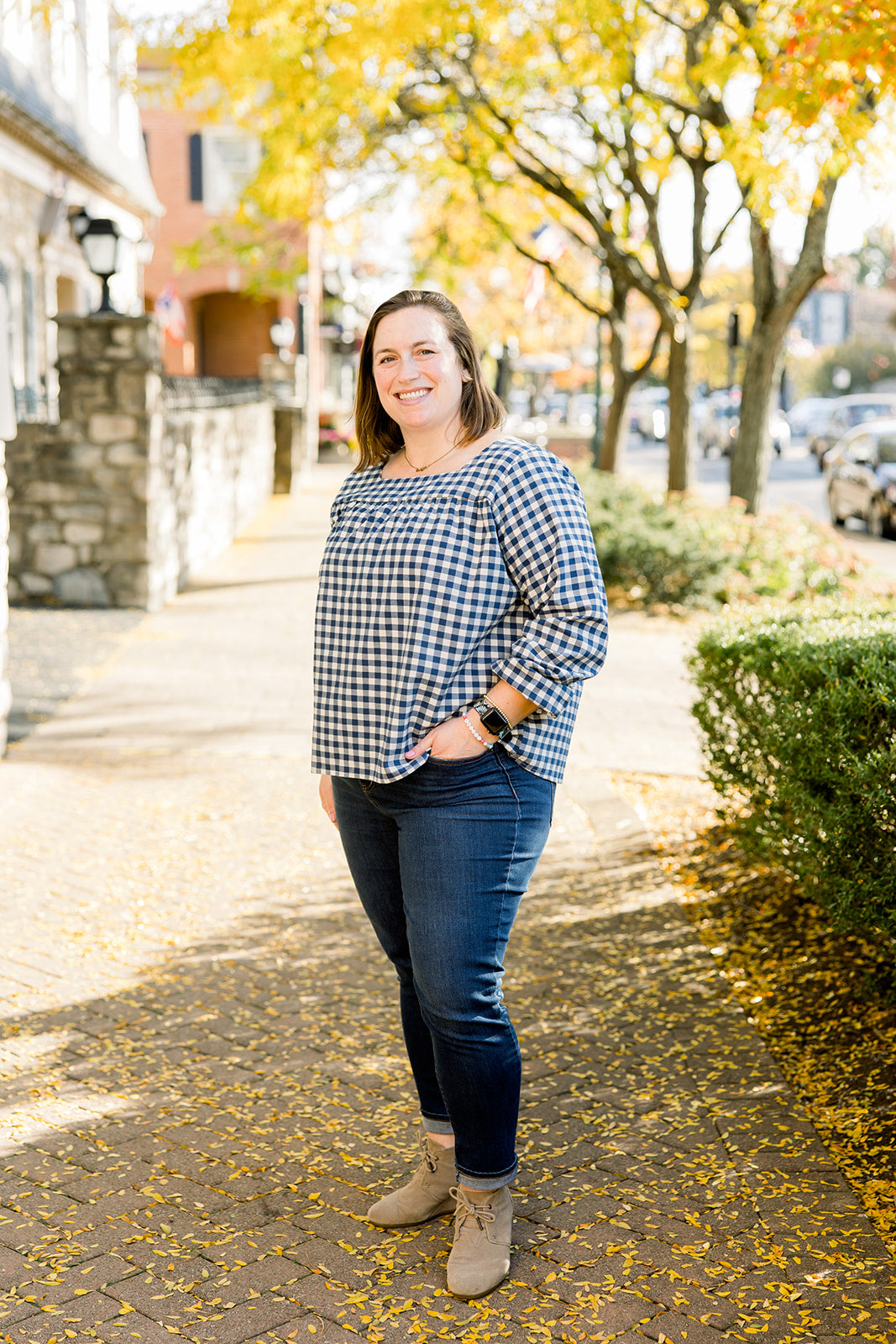 Long Sleeve Woven Square Neck Top
