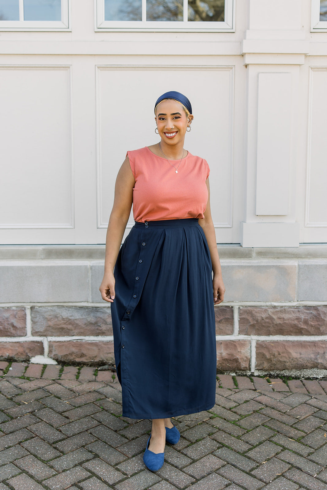 Button midi skirt pattern hotsell