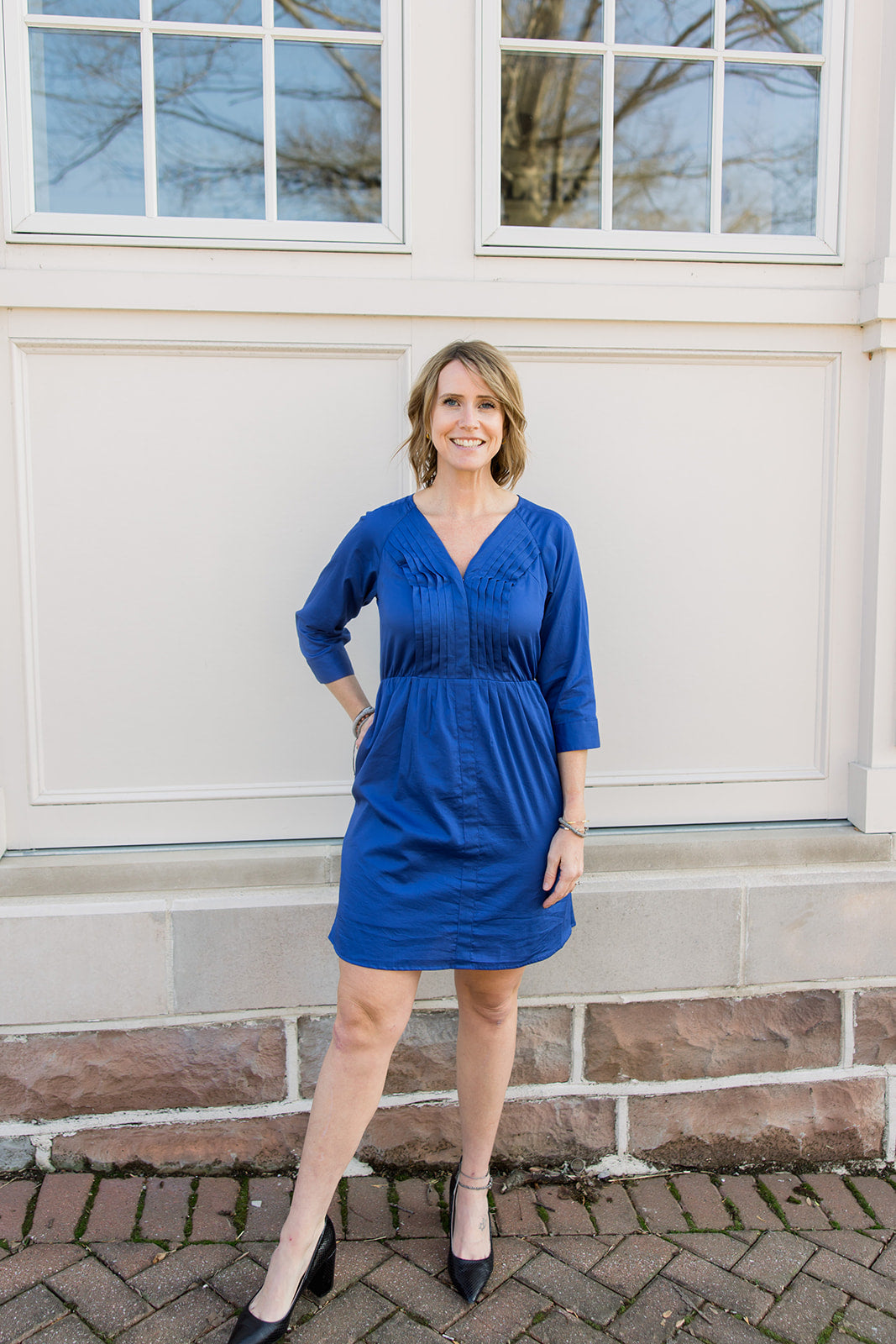 Tux Pleat Mini Dress
