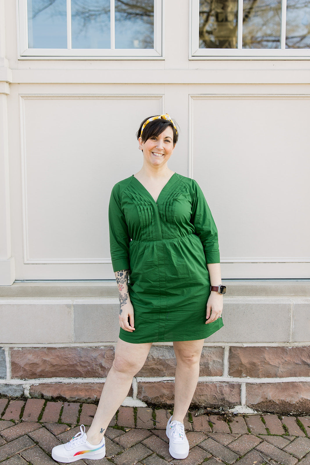Tux Pleat Mini Dress