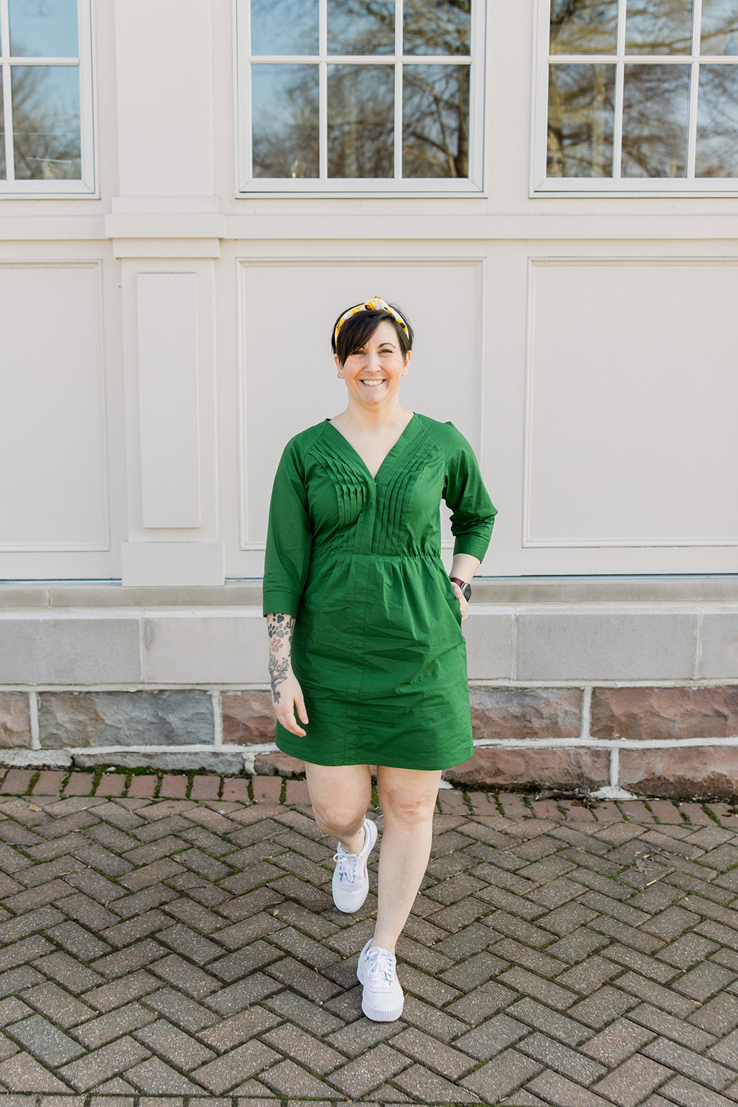 Tux Pleat Mini Dress