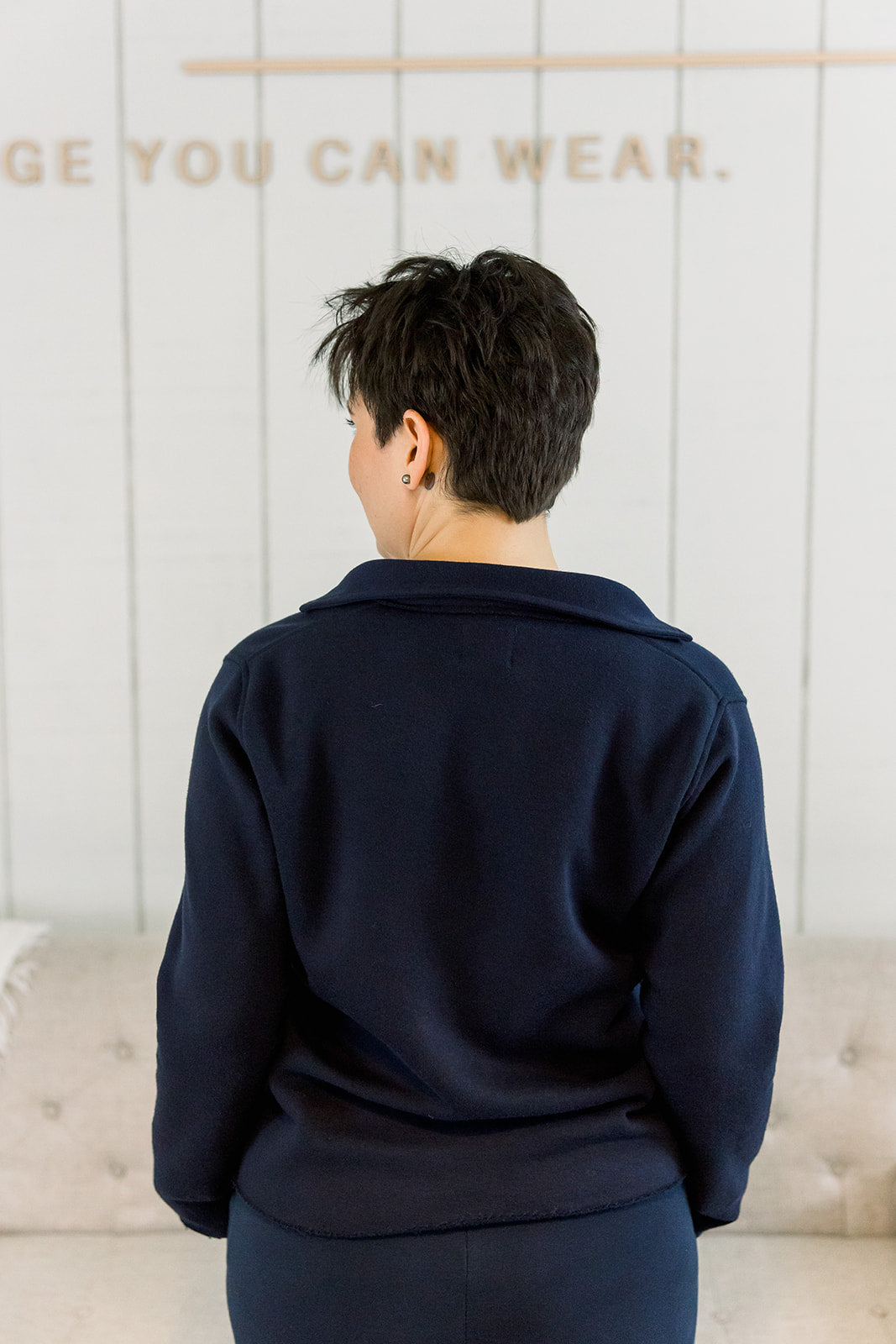Raw Hem Top Navy