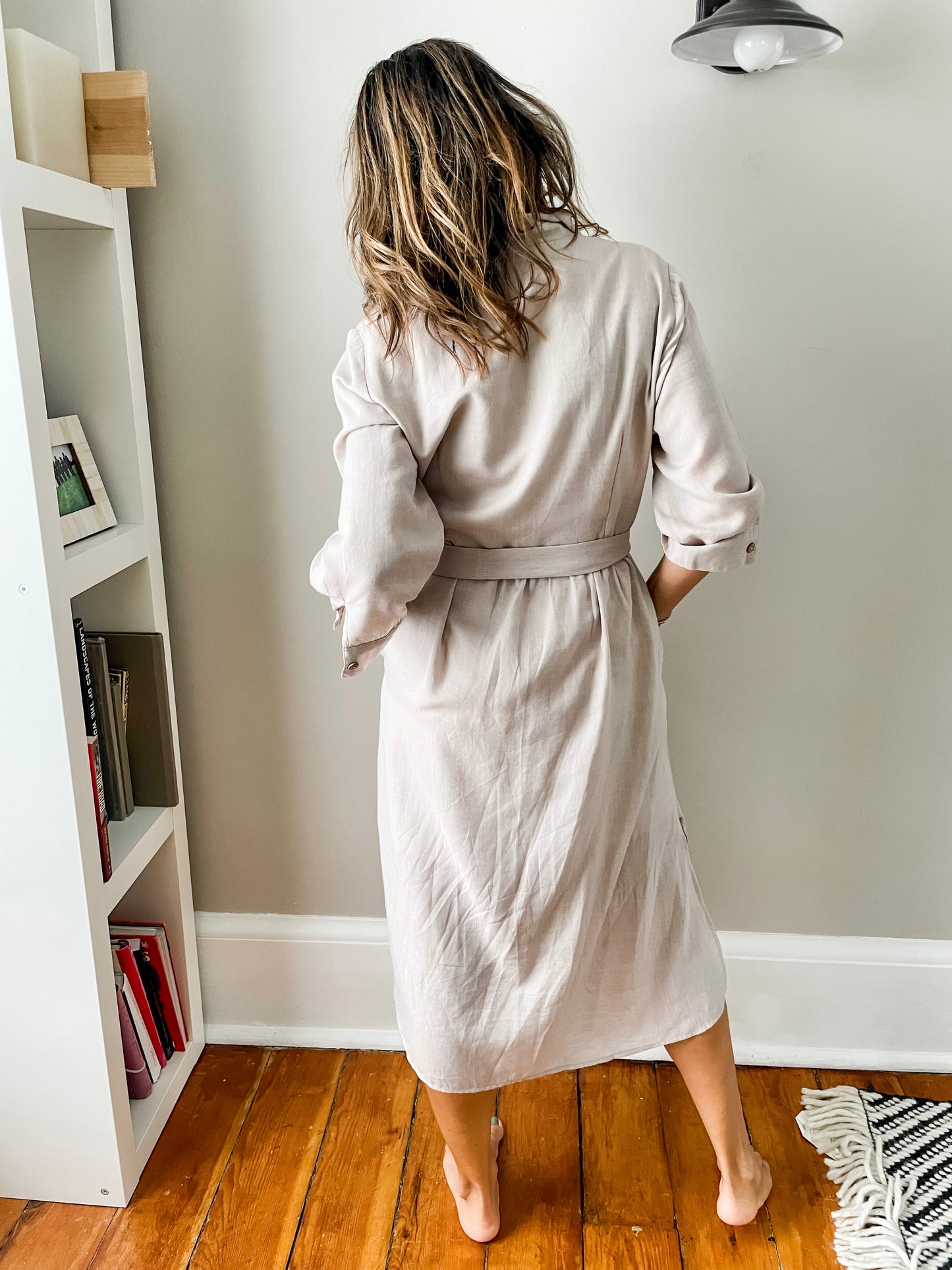 Belted Midi Shirt Dress