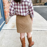 Plaid Button-Up Shirt