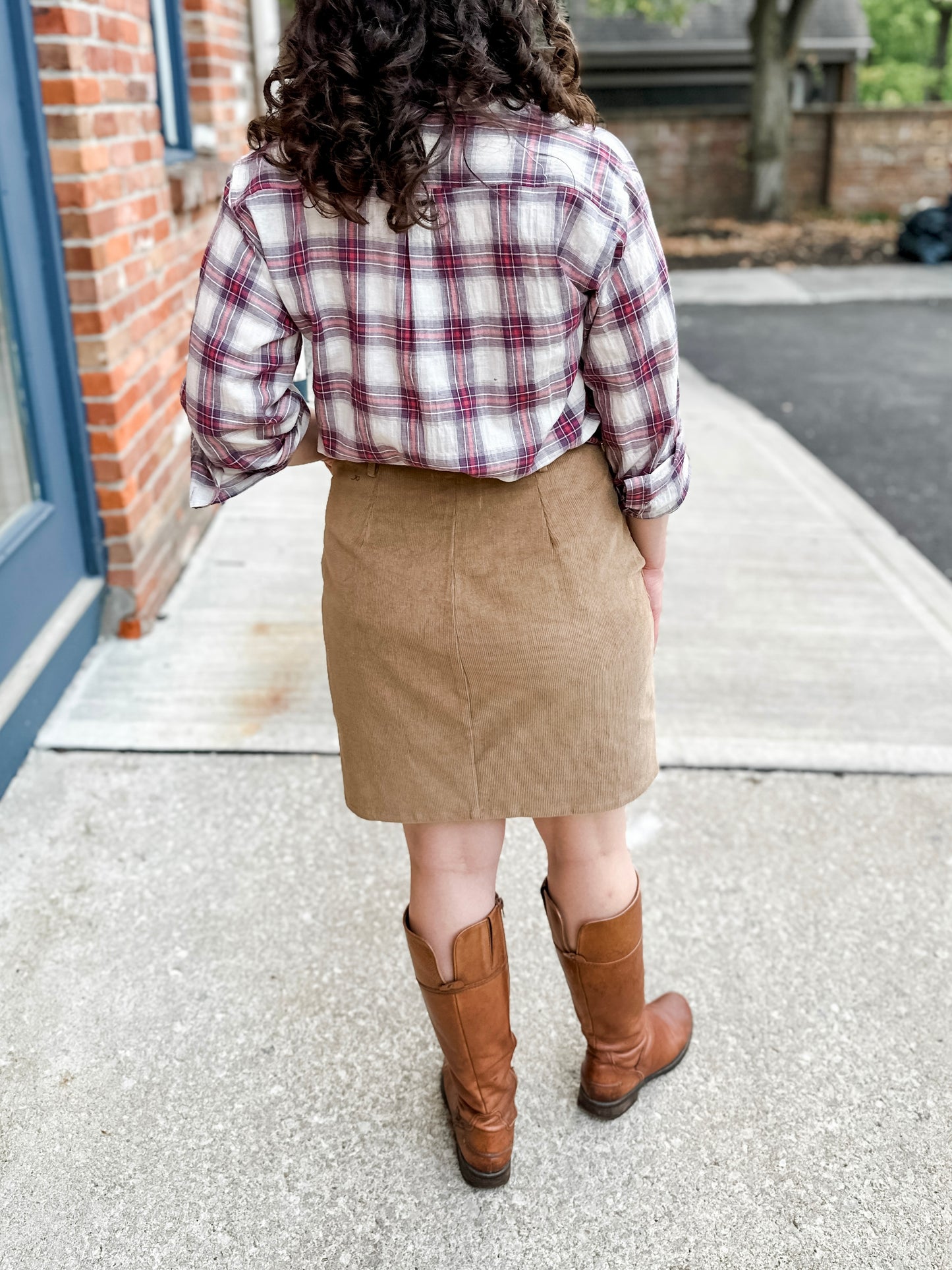 Plaid Button-Up Shirt