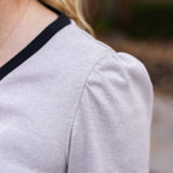 Contrasting V- Neck Top