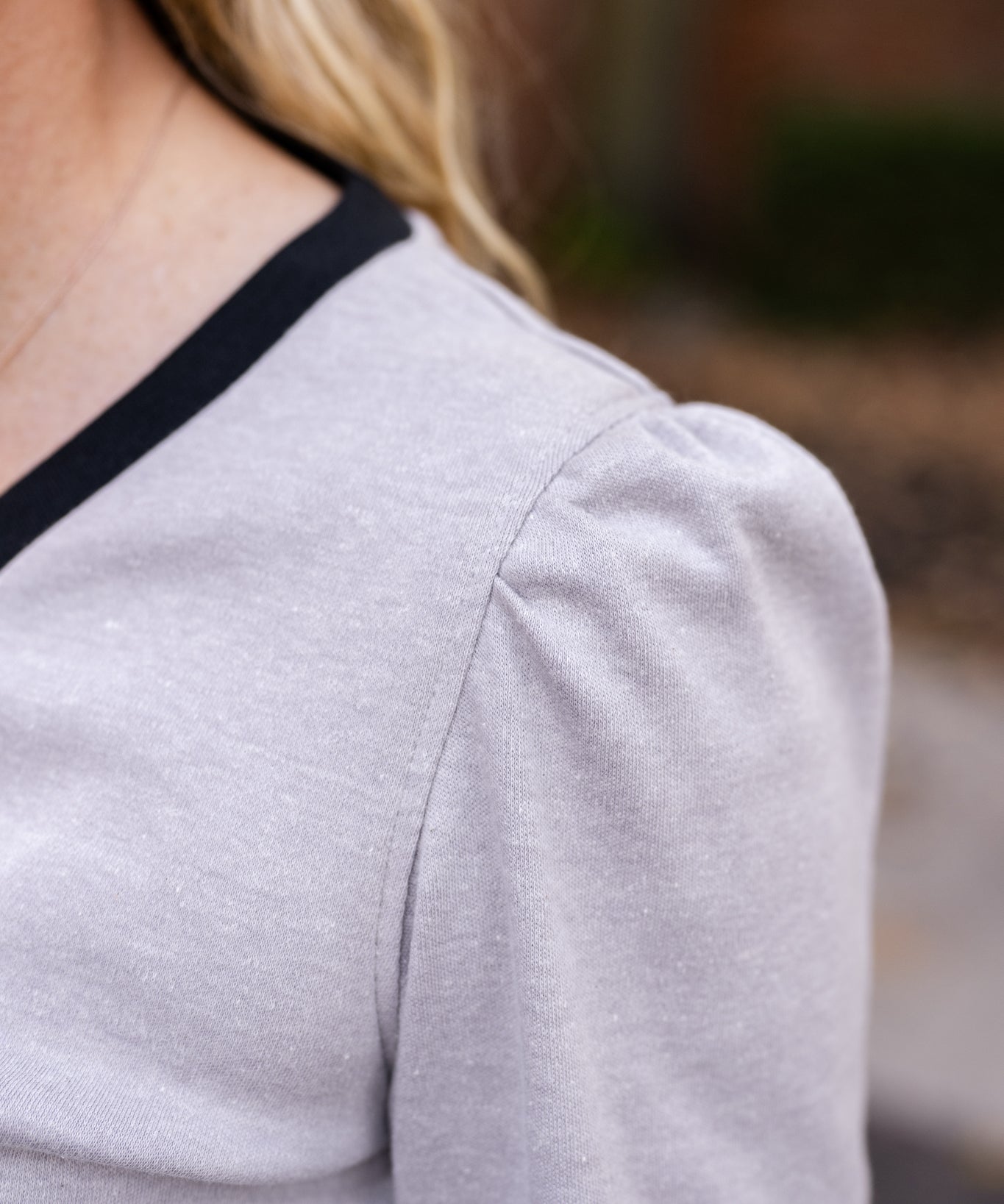 Contrasting V- Neck Top