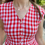 Jewel Button-Front Midi Dress