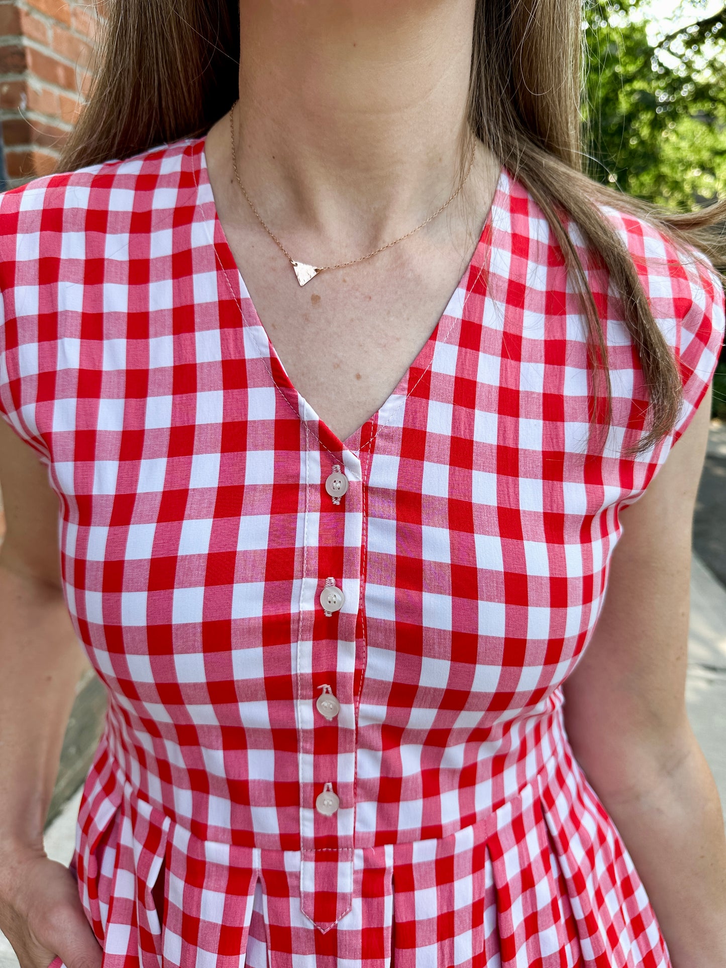 Jewel Button-Front Midi Dress