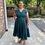 Jewel Button-Front Midi Dress