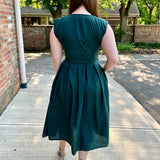 Jewel Button-Front Midi Dress