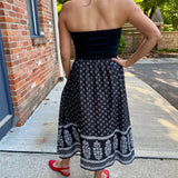 Mixed Media Strapless Dress