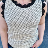 Sweater Knit Tank with Lace