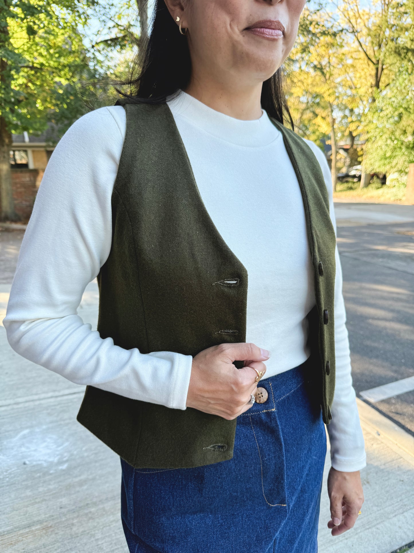Button-Front Vest (rifle green)
