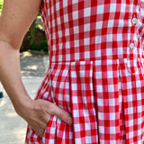 Jewel Button-Front Midi Dress