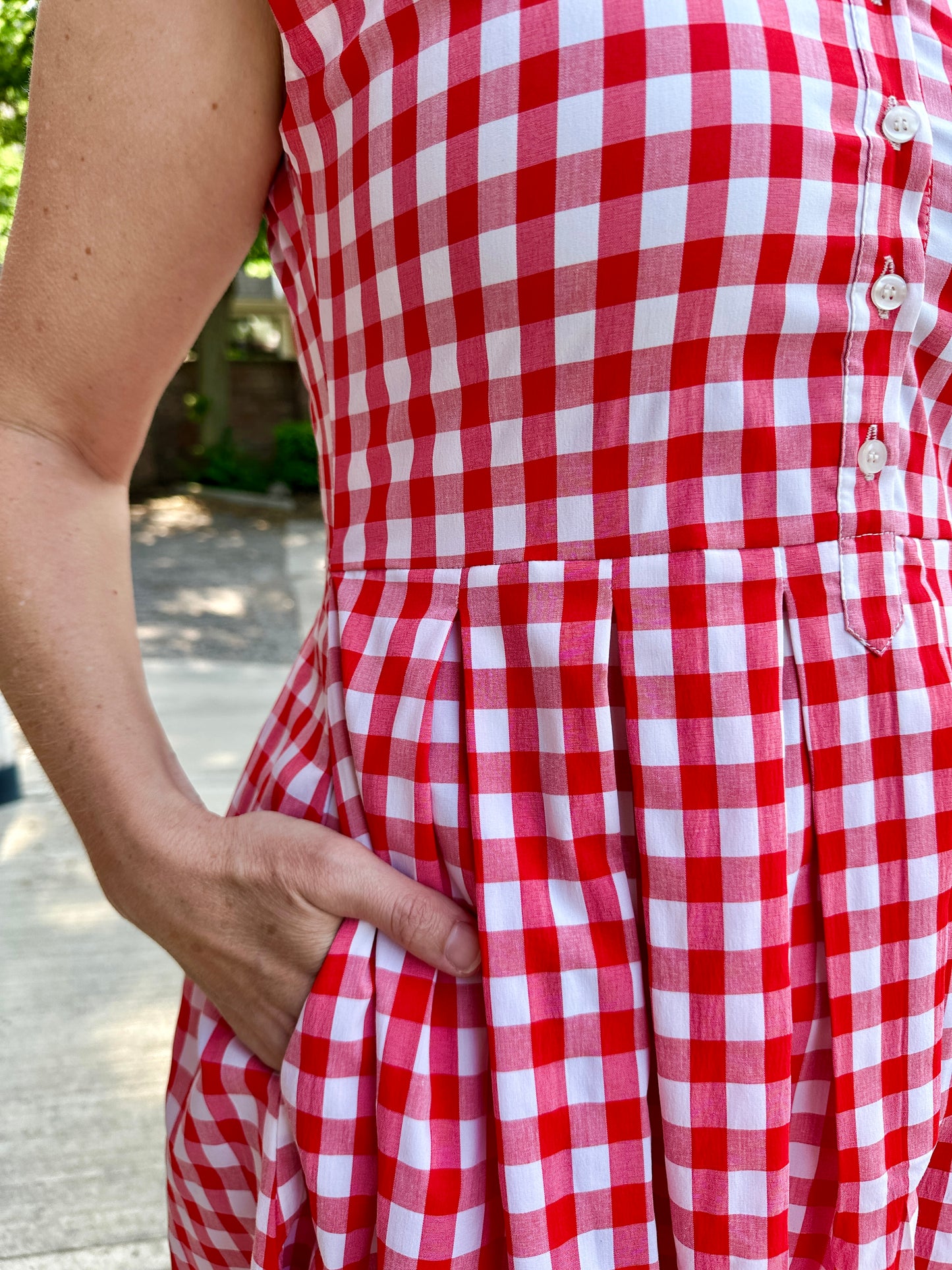 Jewel Button-Front Midi Dress