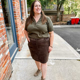 Ribbed Henley Polo Top