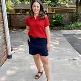 Crinkle Cotton Gauze Pull-On Short