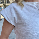 Sleeveless Cotton-Blend Cardigan Sweater