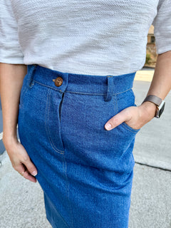 Denim Mid-Length Skirt