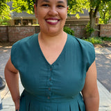 Jewel Button-Front Midi Dress