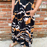 Spaghetti Strap Mixed Media Dress