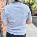 Ribbed Henley Polo Top