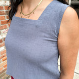 Sleeveless Square Neck Top