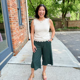 Sweater Knit Tank with Lace