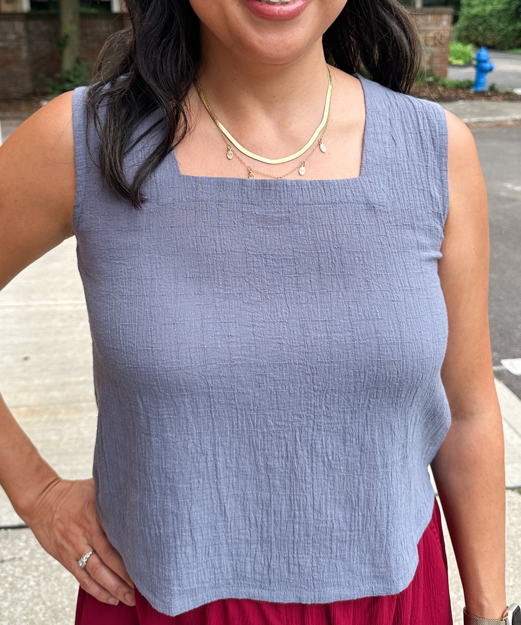 Sleeveless Square Neck Top