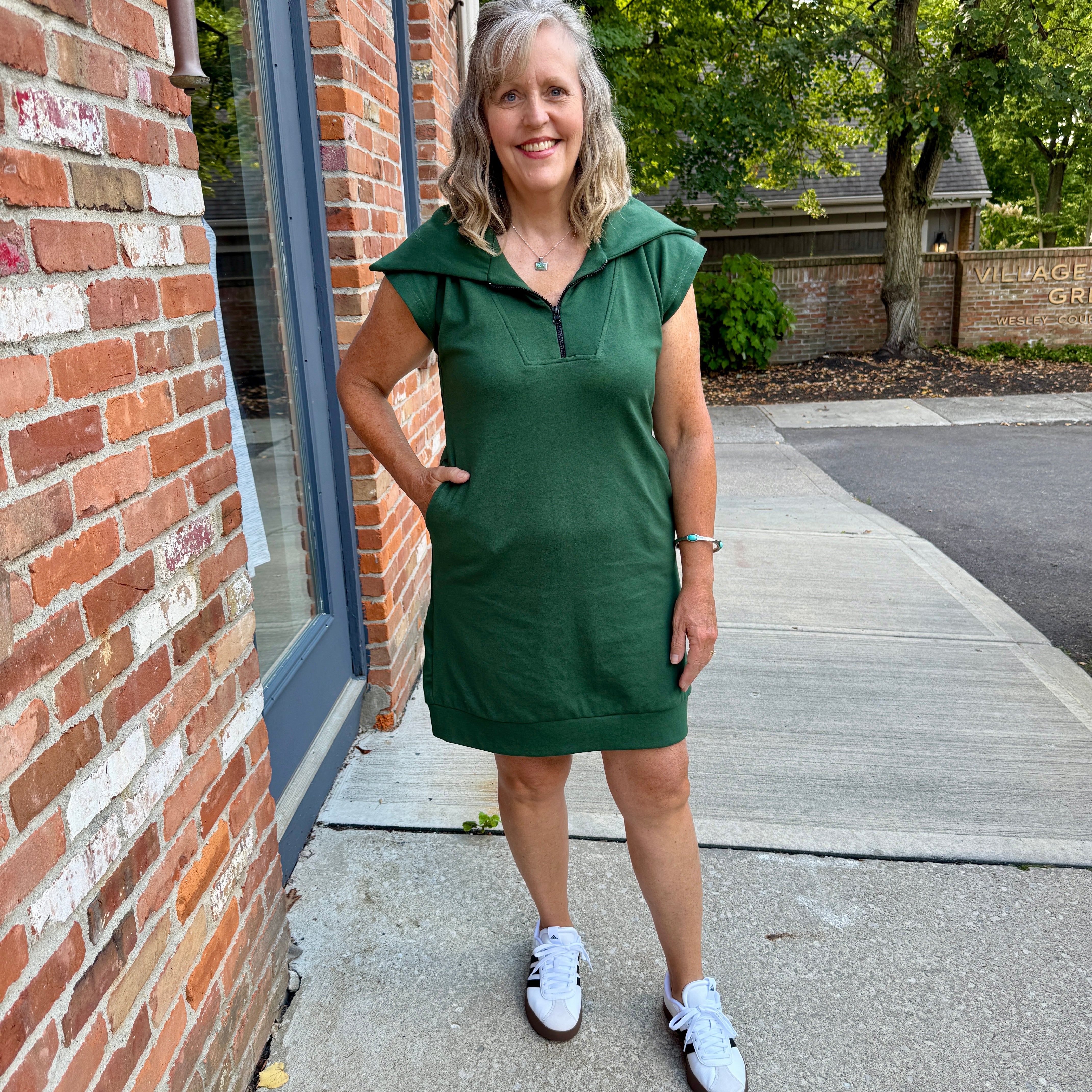 1/2 zip tunic dress