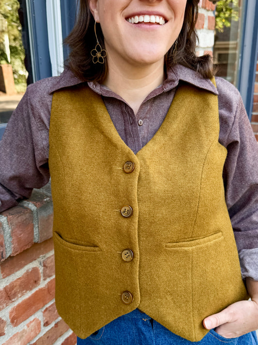 Button-Front Vest (camel)