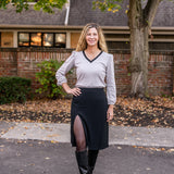 Contrasting V- Neck Top