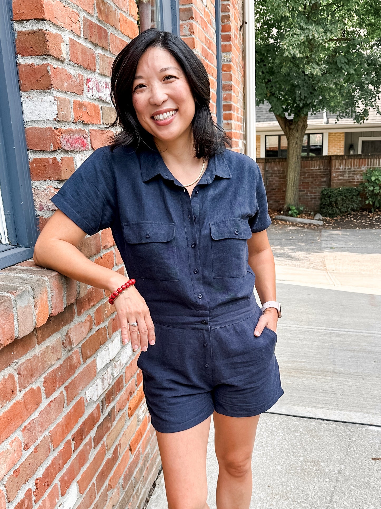 Utility Linen Romper