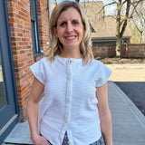 Sleeveless Cotton-Blend Cardigan Sweater