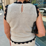 Sweater Knit Tank with Lace