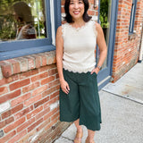 Sweater Knit Tank with Lace