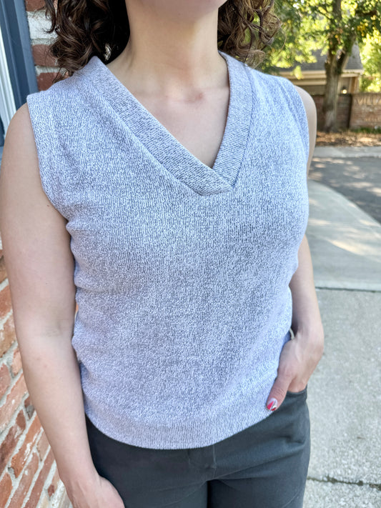 Fleece Vest black and white