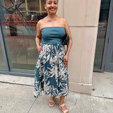 Mixed Media Strapless Dress